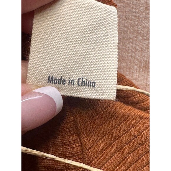 Grace & Emma Lace Sleeve Top L Rust Brown Knit Blouse Fall Casual Romantic NWT - Picture 6 of 9